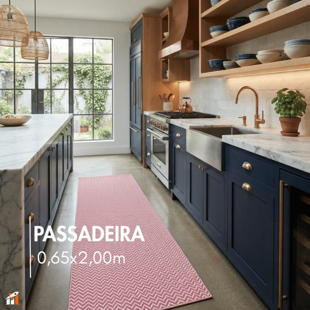 Passadeira para Cozinha 2,00x0,65m Estampada Moderna Decorativa e Confortável
