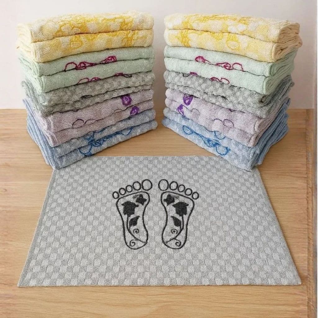 Tapete Xadrez Felpudo Atoalhado 40x60cm – Kit 10 Unidades Atacado Estampado Pézinho para Piso
