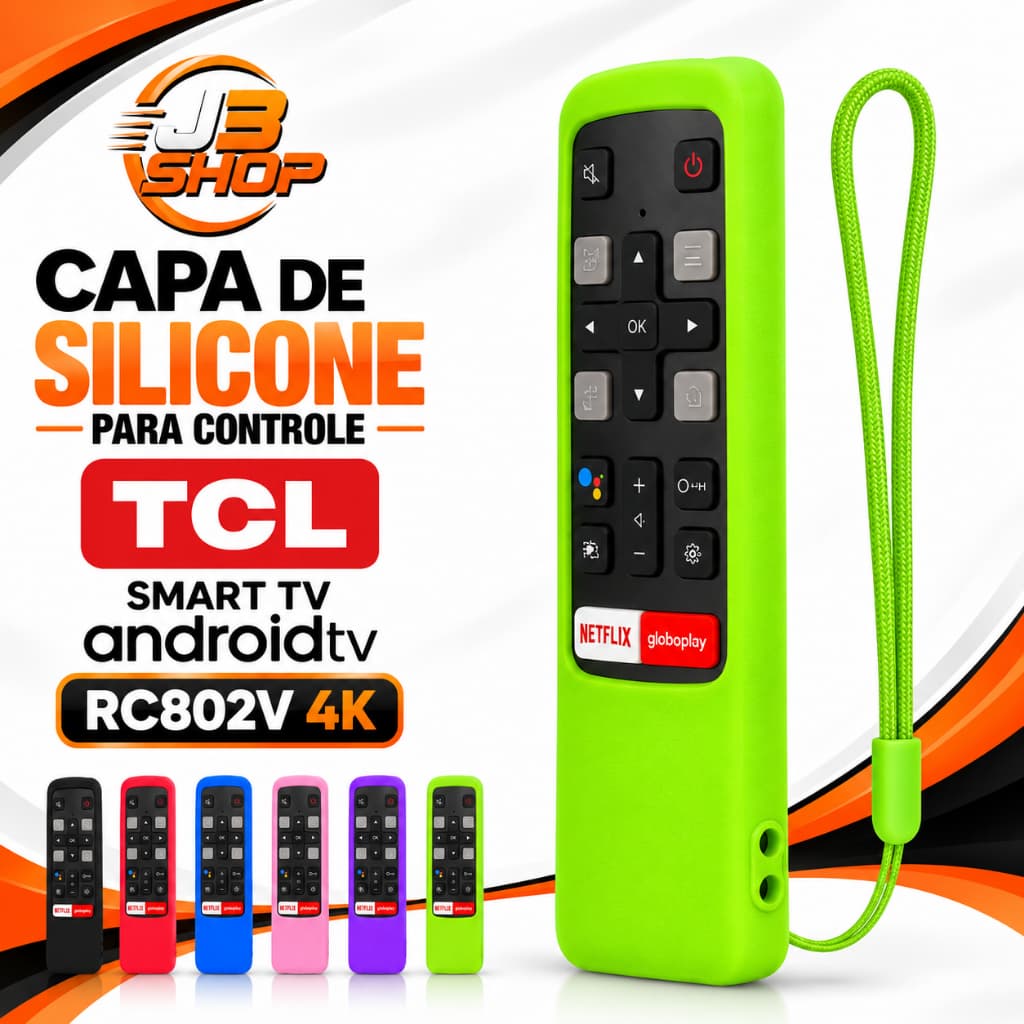 Capa De Silicone Para Controle Remoto Tv Smart Tcl Android RC802V 4K