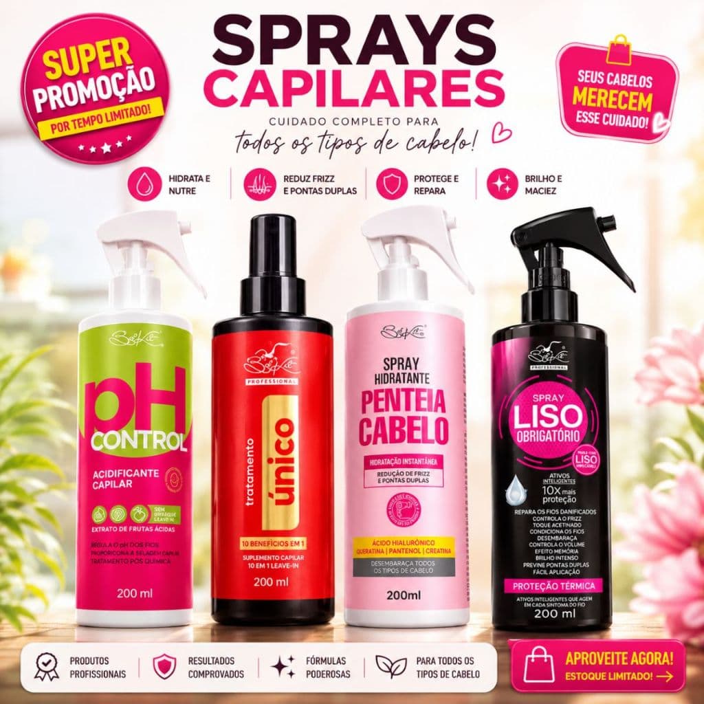 Spray Capilar Liso Obrigatório PH Control Penteia Cabelo Tratamento Único 200ml Belkit