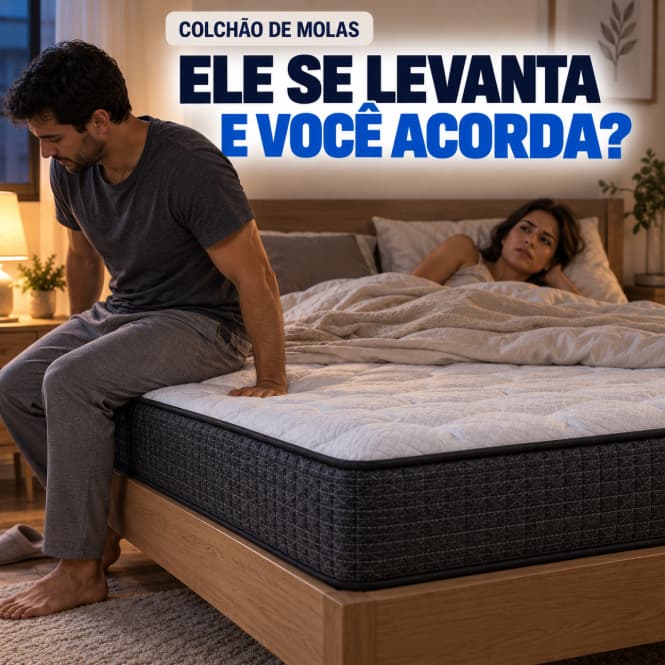 Colchão de Molas Ensacadas 20cm para Casais, com Menos Movimento entre os Lados e Mais Tranquilidade ao Dormir