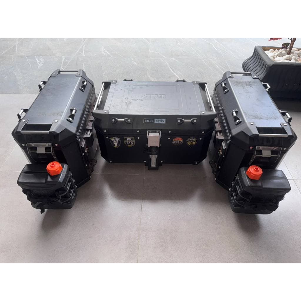 Kit Baú Moto 58 Litros + Baús Laterais + Tanque Combustível