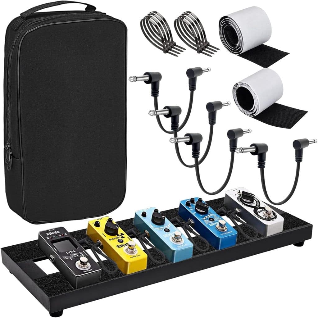 Pedalboard para efeitos de guitarra, pedalboard de metal com bolsa de transporte, placa para pedais de efeito, acessório