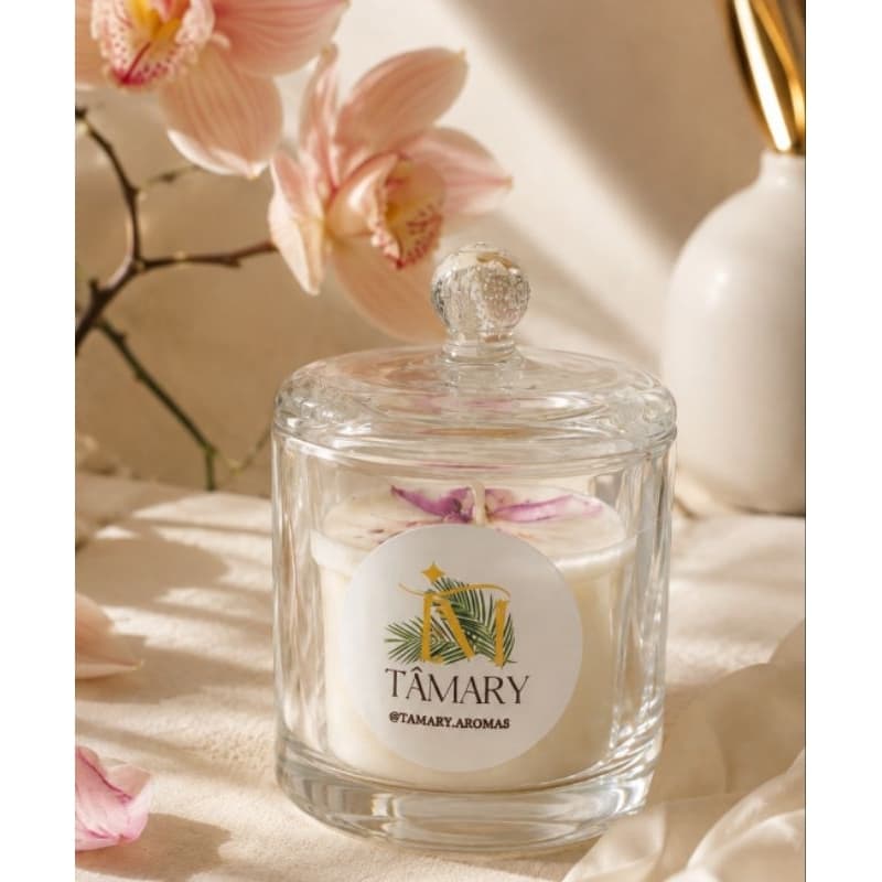 Coleção Orquidário - Vela Aromático Cúpula 160g + Aromatizador Square 250ml - Produto Artesanal