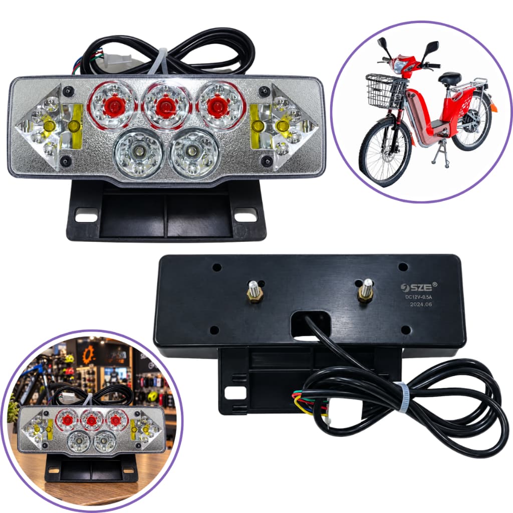 Lanterna Traseira LED Original Sousa Bike Elétrica Com Cabo e Conector Modelo Novo