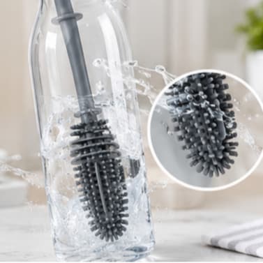 Escova de Silicone para Limpeza de Garrafa Mamadeira Copo
