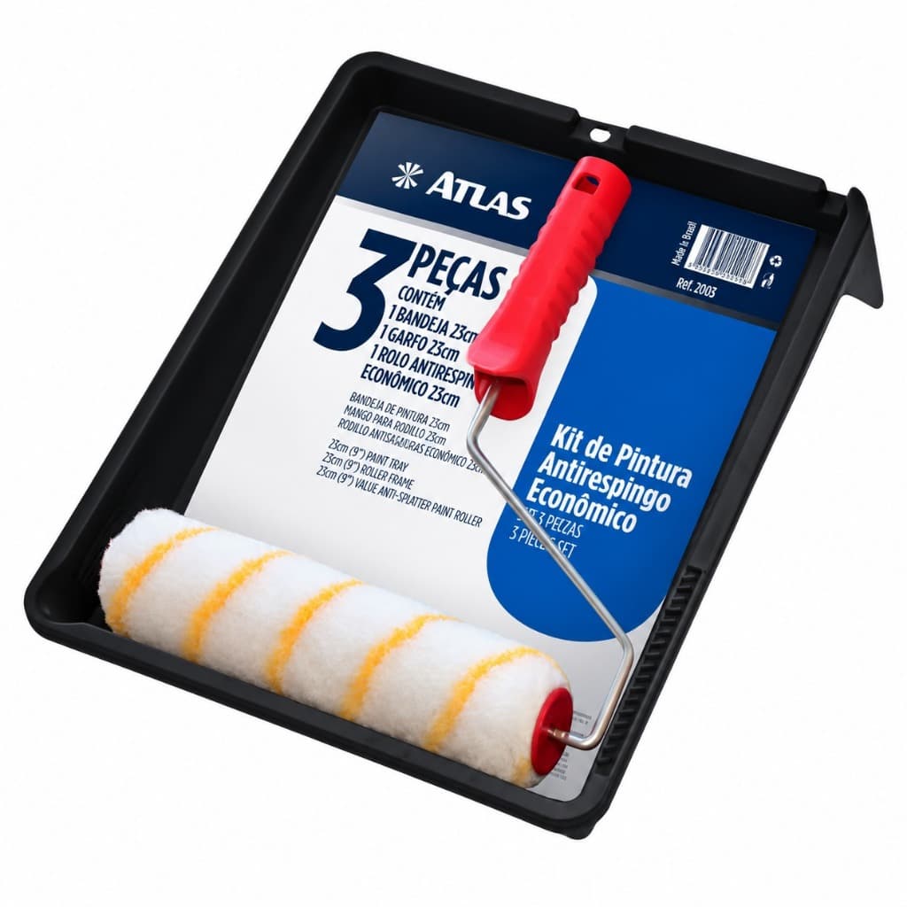 Kit Pintura De 3 Peças C/Rolo Antirespingo AT2003-ATLAS
