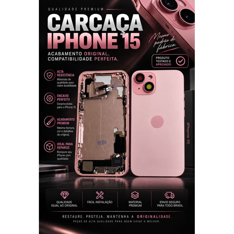 Carcaça iPhone 15 | RESTAURE SEU IPHONE COMO NOVO