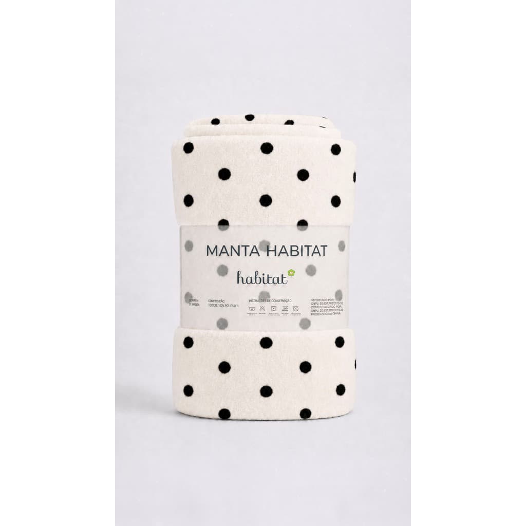 Manta Poa Casal Bege Bolinhas Coloridas Soft Anti-alérgico Microfibra