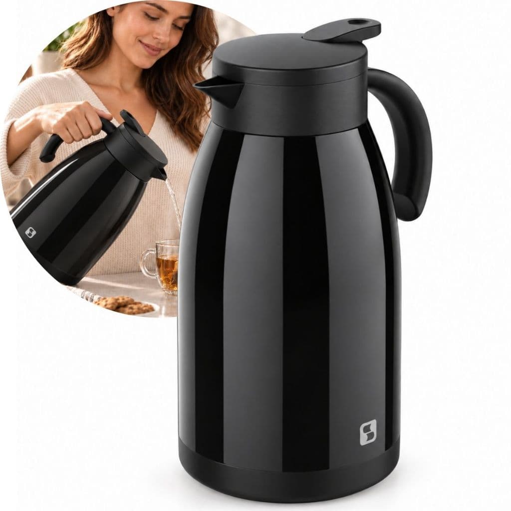 Bule Térmico De Água Café Chá 1 Litro Com Gatilho Bule Para Mesa Posta