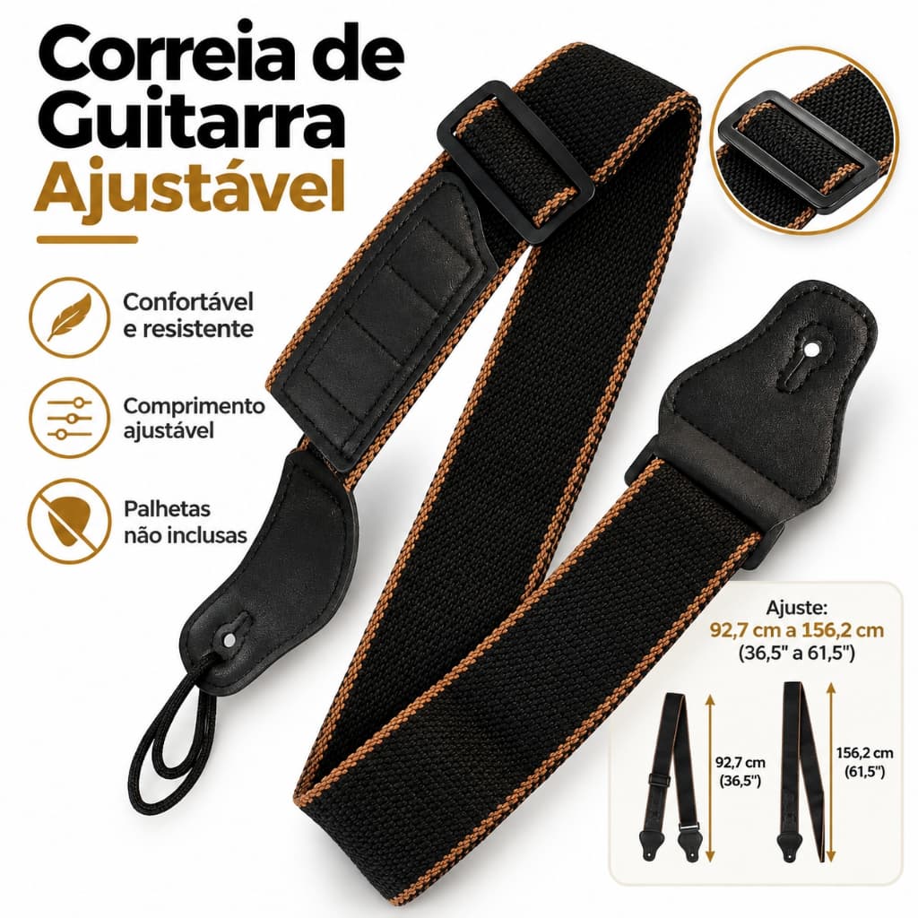 Correia Para Violão Guitarra Contrabaixo Ukulele – conforto e praticidade no palco