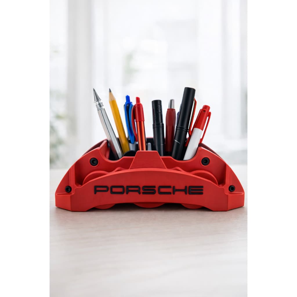 Porta Lápis Canetas Esportivo Modelo Pinça de Freio – Organizador de Mesa Automotivo