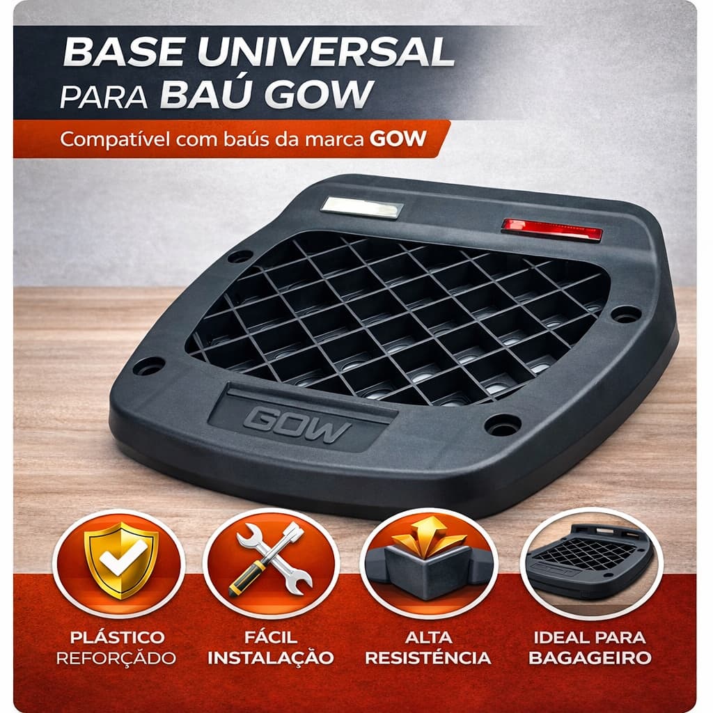 Base Do Bau Bauleto Moto Gow G33 G40 30 33 40 47 Litros Para Xre 300 Da Cg Fazer Pra Twister Cb Grau