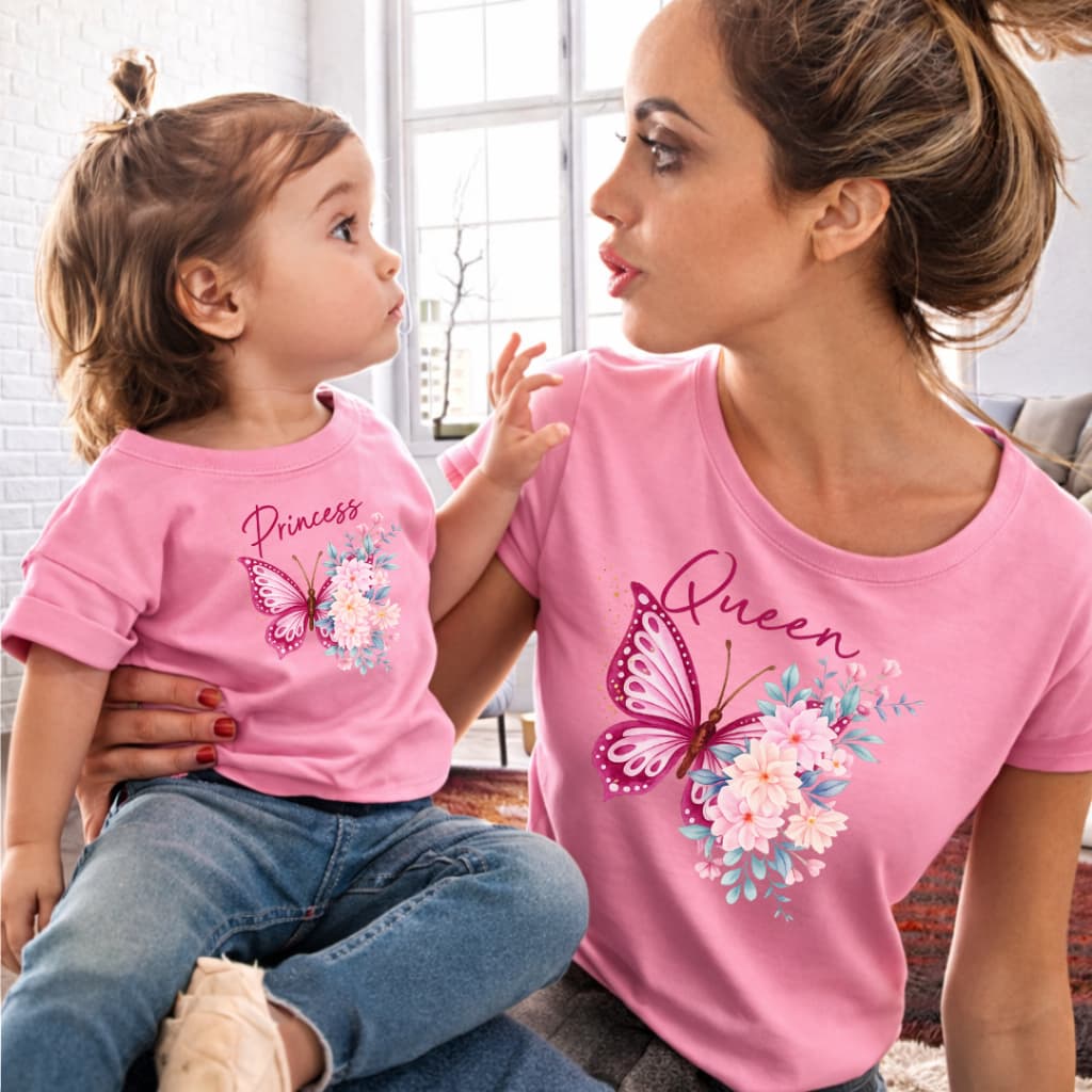 Kit Blusa Mãe e Filha Dia Das Mães Rainha e Princesa Exclusiva Ideal Para Ensaio Fotográfico