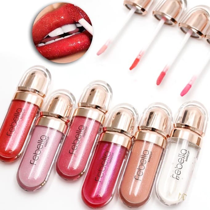 Gloss Labial 3D Febella - Brilho Intenso, Hidratação - Promoção