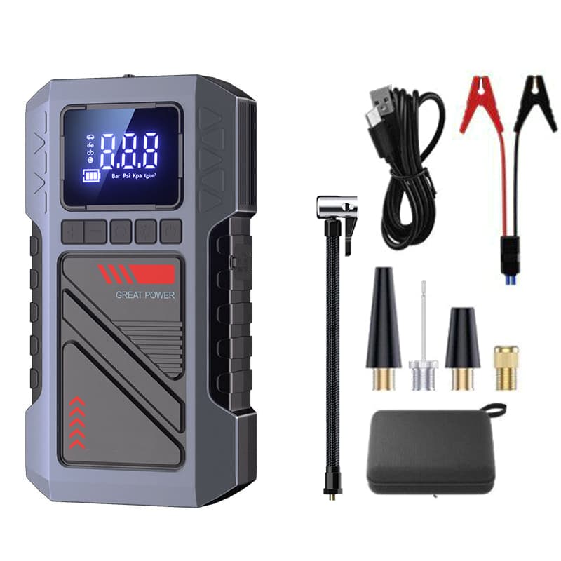 JMJN Compressor de Ar Automotivo 150PSI 14.8V Digital com Função Auxiliar 12V, USB e Luz LED Portátil