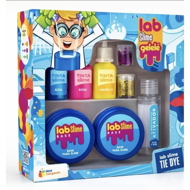Kit Slime Tie Dye Lab Slime Gelelé Original Completo Brinquedo Infantil