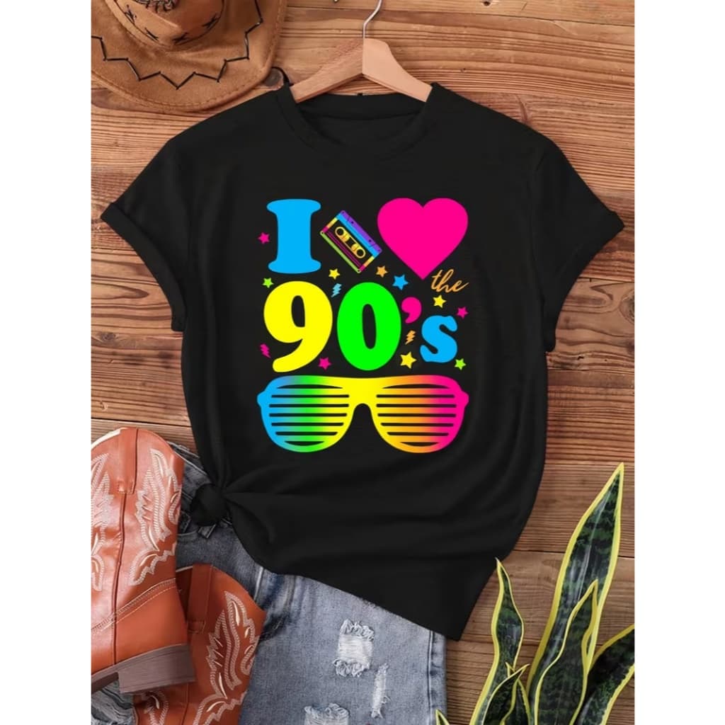 Camisa Feminina Basica Camiseta Blusinha Algodão100% I Love The 90’s Estilo Retro