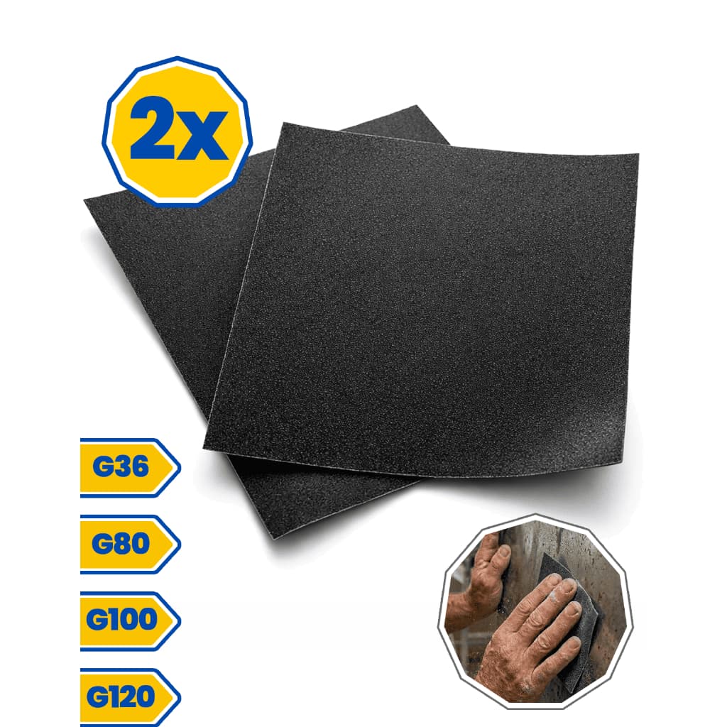 Kit 2 Lixas para Ferro e Aço Grão 36 80 100 120 Desbaste e Remoção de Ferrugem