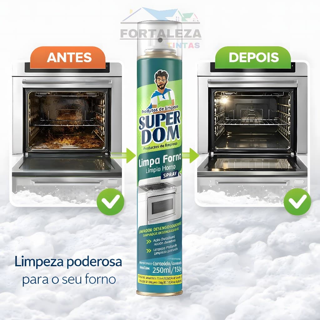 Limpa Forno Spray Dom Line 300ml Super Desengordurante de Forno