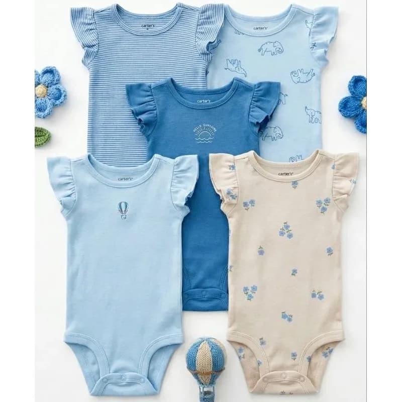 Kit body Carters bebe menina manga curta