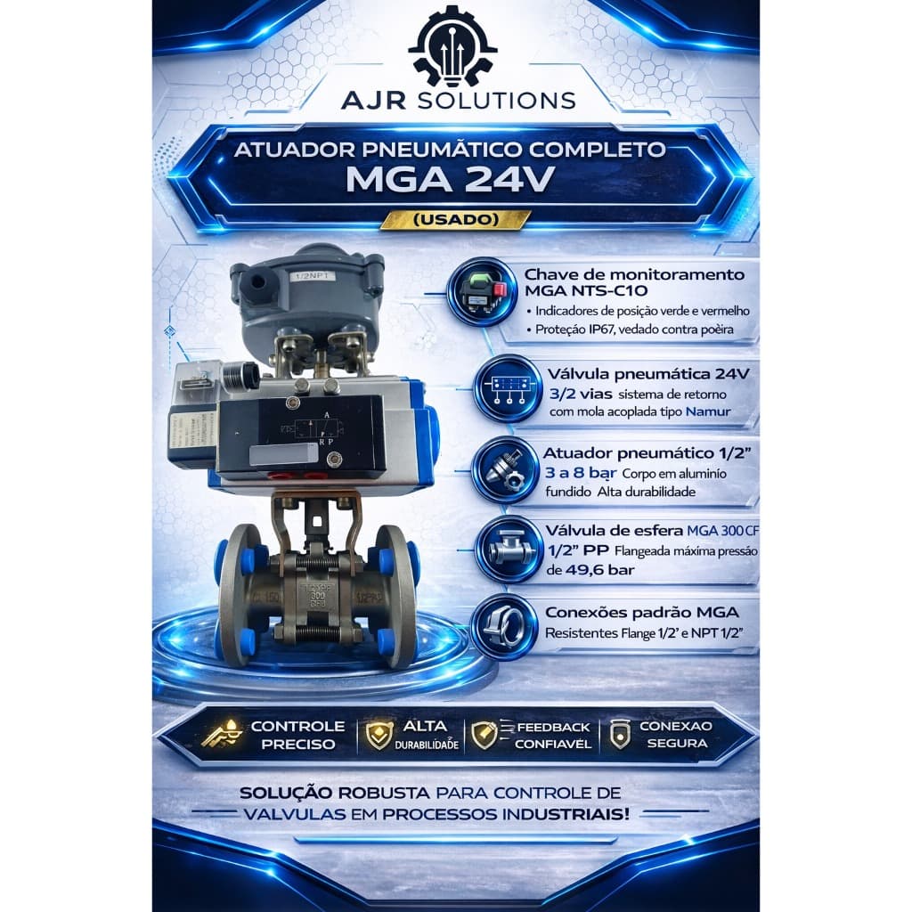 Atuador Pneumático Completo Mga 24v Leia Descrição!