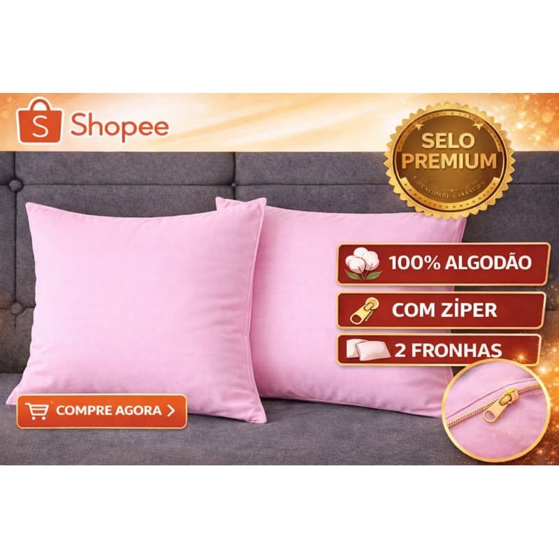 kit 02 fronhas porta travesseiros 100% algodão rosa bebê