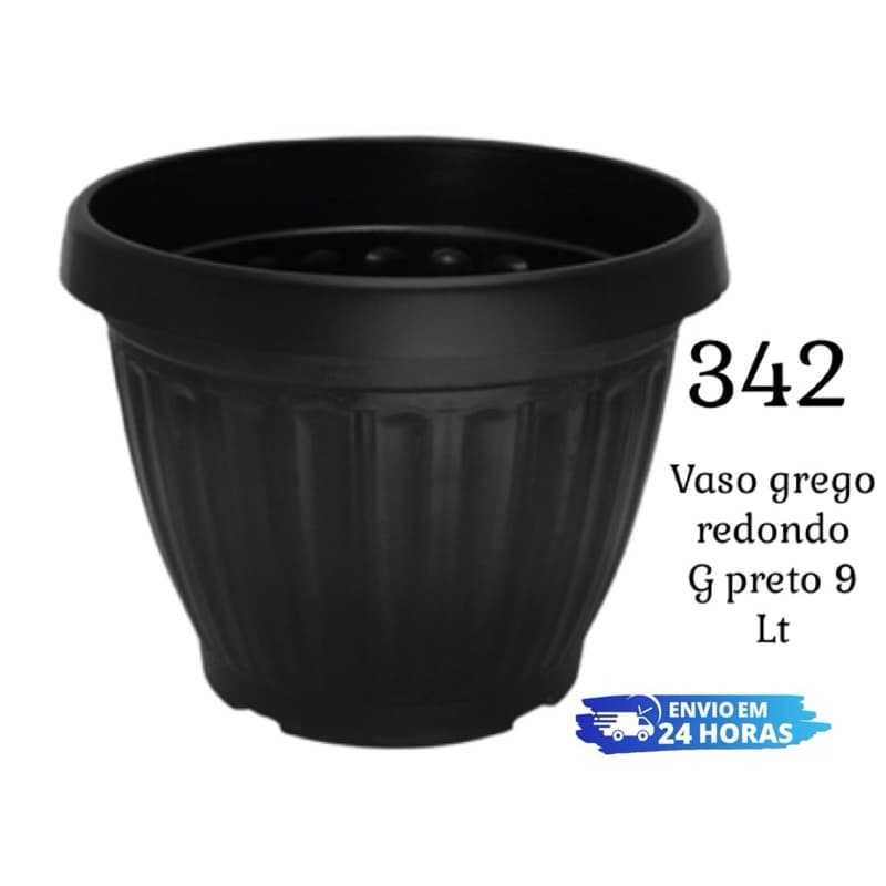 Vaso Grego Redondo 9 Litros – Resistente, Leve e Ideal para Plantas e Jardins