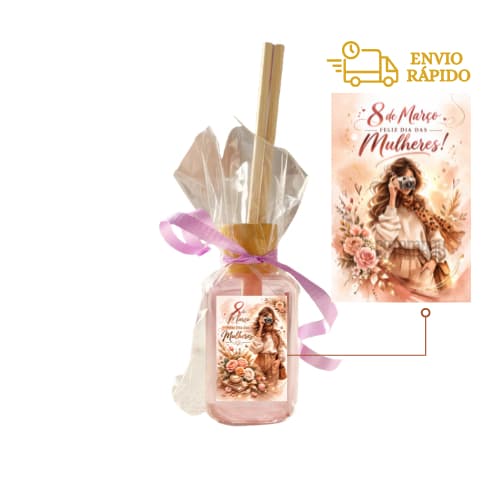 Kit 5,10,20 ou 30 Lembrancinha Aromatizador/Difusor Dia Internacional da Mulher Mimo