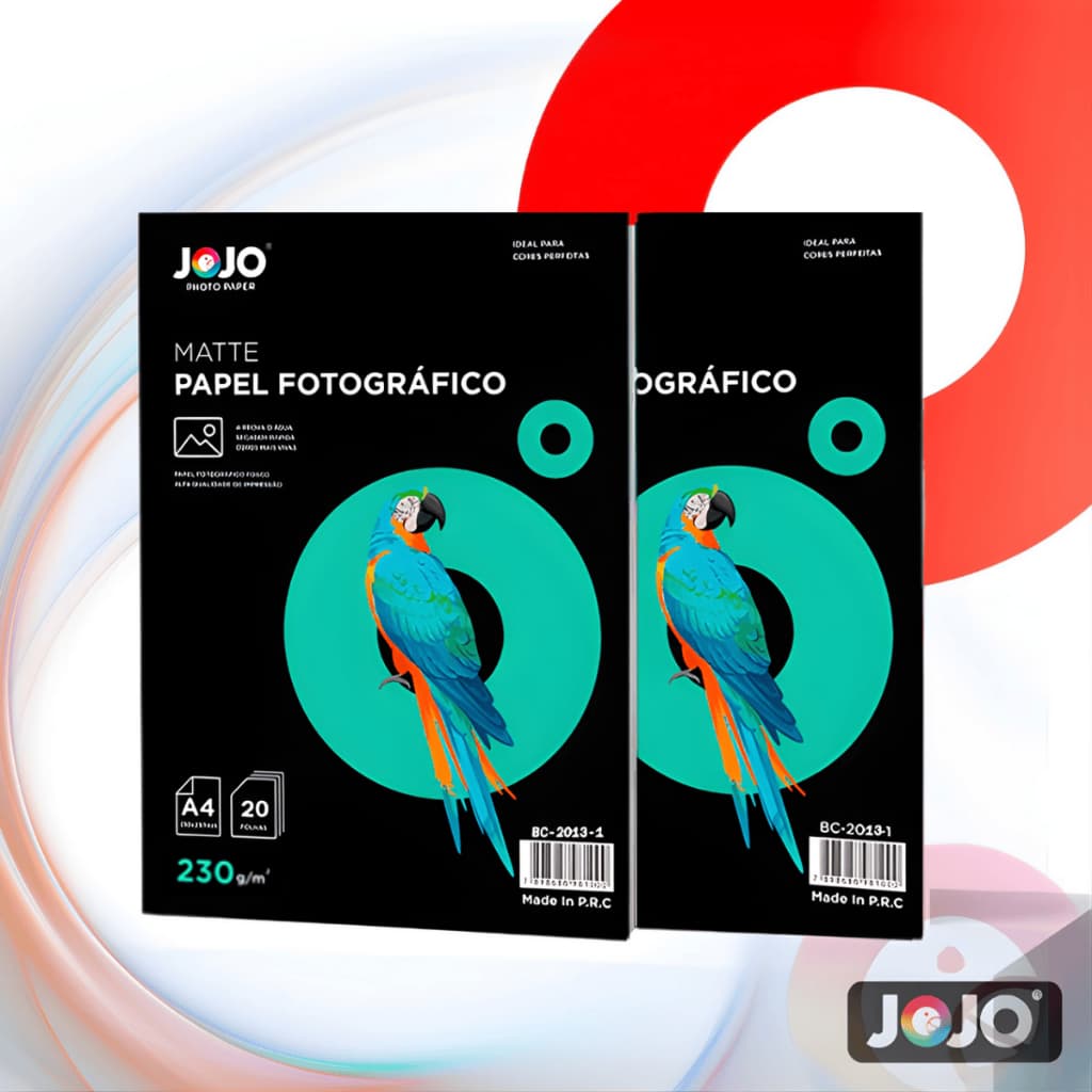 Papel Fotográfico 2027 Matte A4 230g JoJo Papeis - Resistente à Água e Secagem Rápida