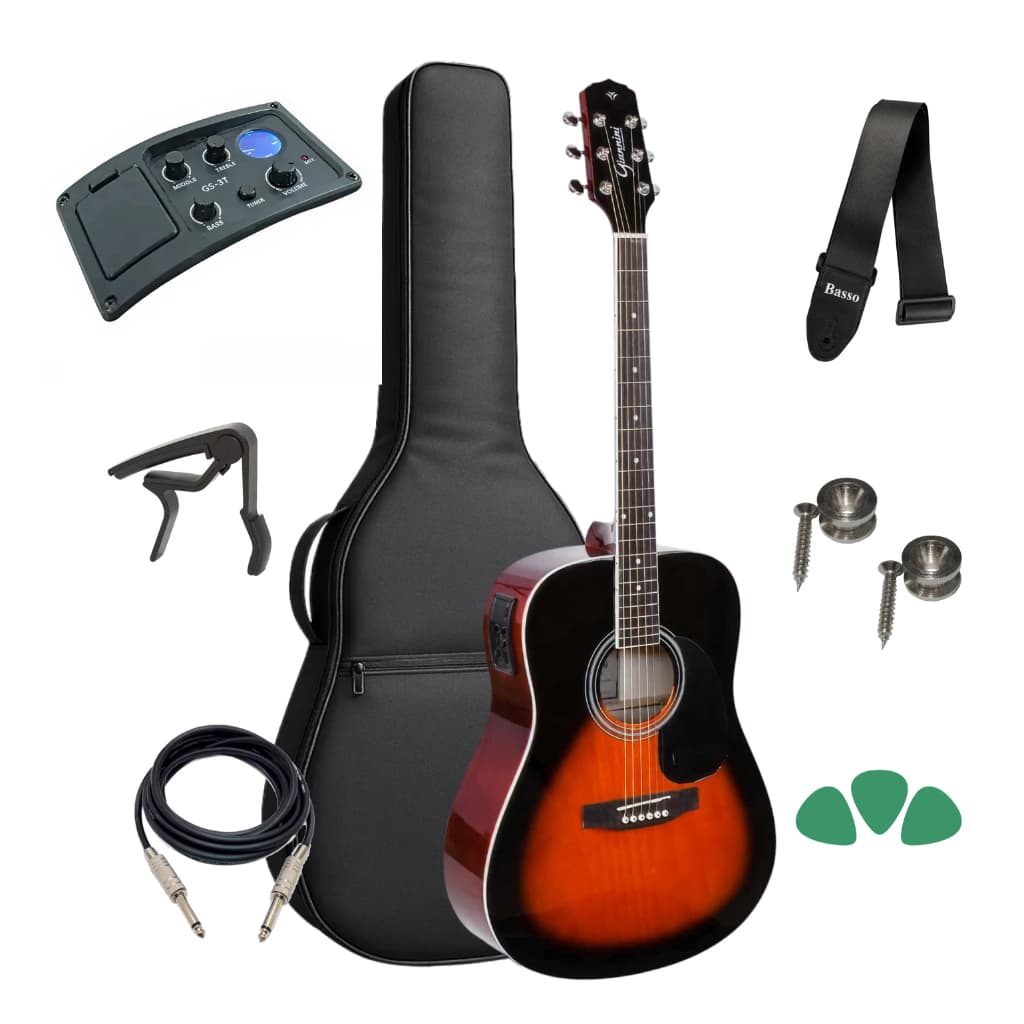 Violão Folk Giannini Gd1 Eq 3ts Elétrico+correia+capa + Kit