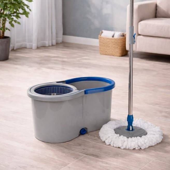 Mop Giratório 13L com Balde Centrífuga e Cabo Inox 360° Sortido