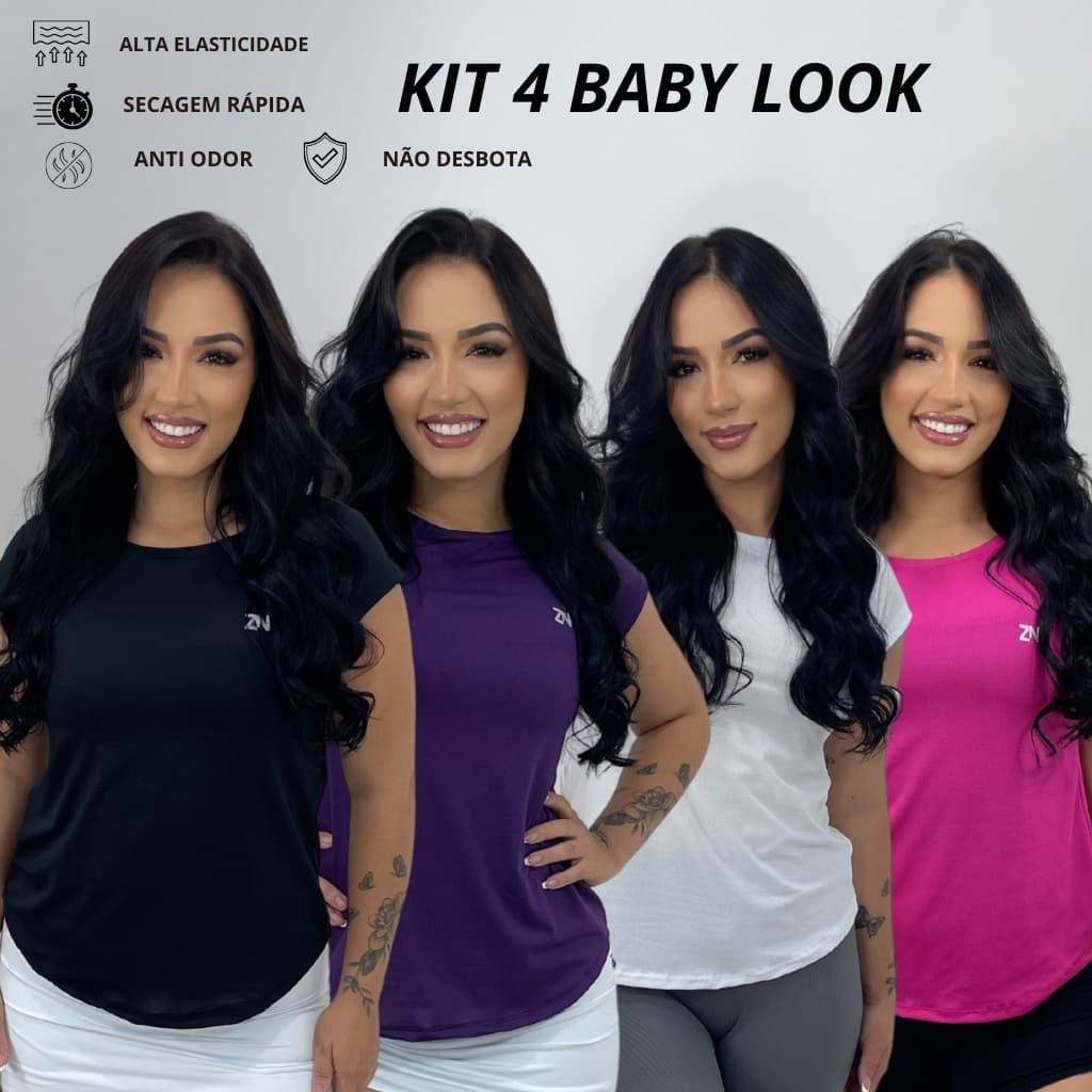 KIT 4 Camisa Academia Dry Fit Blusa feminina Furadinha Fitness Confortável Musculação Corrida Mais UNIDADE