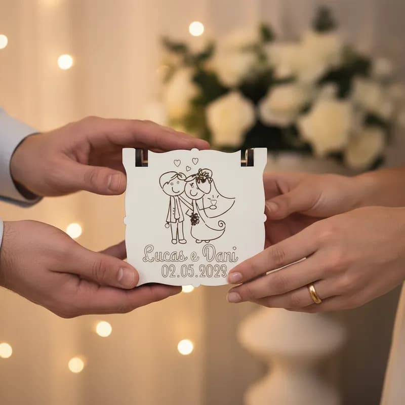 Caixas Lembrancinhas Casamento 5x5x5 Branca Mdf