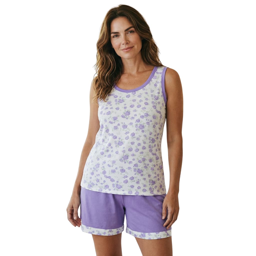 Pijama Feminino Short Doll Bermudoll Plus Size Senhora Regata Verão Estampado