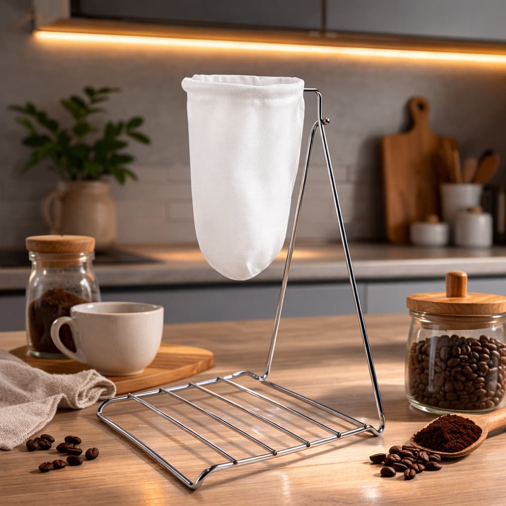 Suporte Para Café Tradicional com Coador de Pano Estrutura Cromada N056
