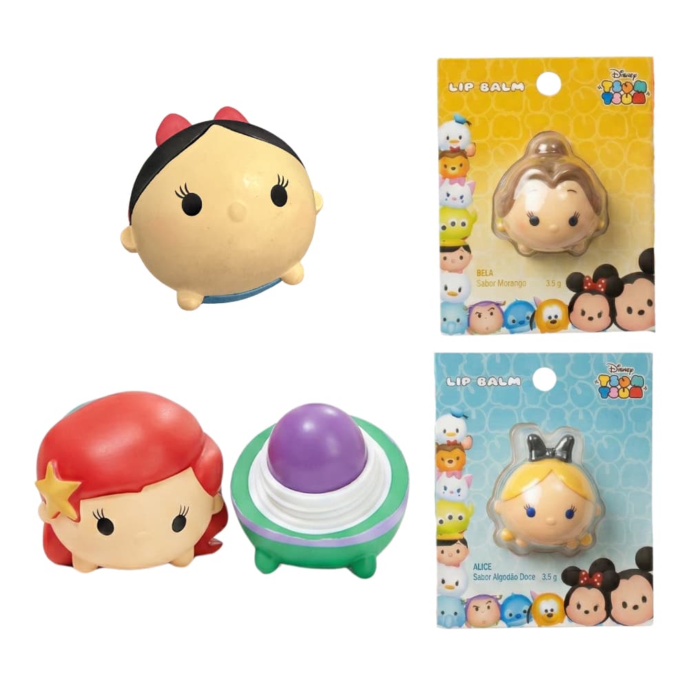 Hidratante Labial Lip Balm Princesas Personagens Disney Variados Tsum Tsum Original Gloss Labial