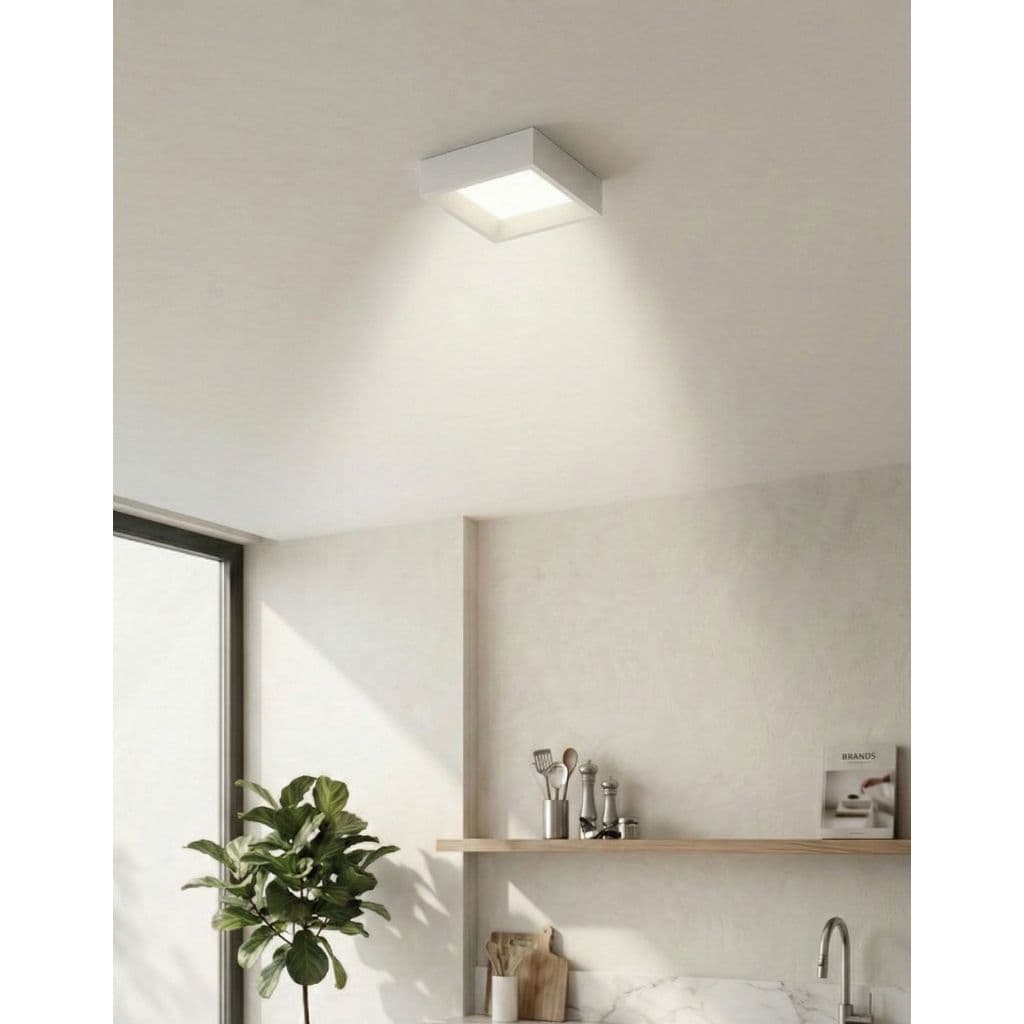 Plafon LED 18W Sobrepor Recuado 3 Cores 3000K 4000K 6500K 1200lm Bivolt Sem Driver IP20 Alta Potente