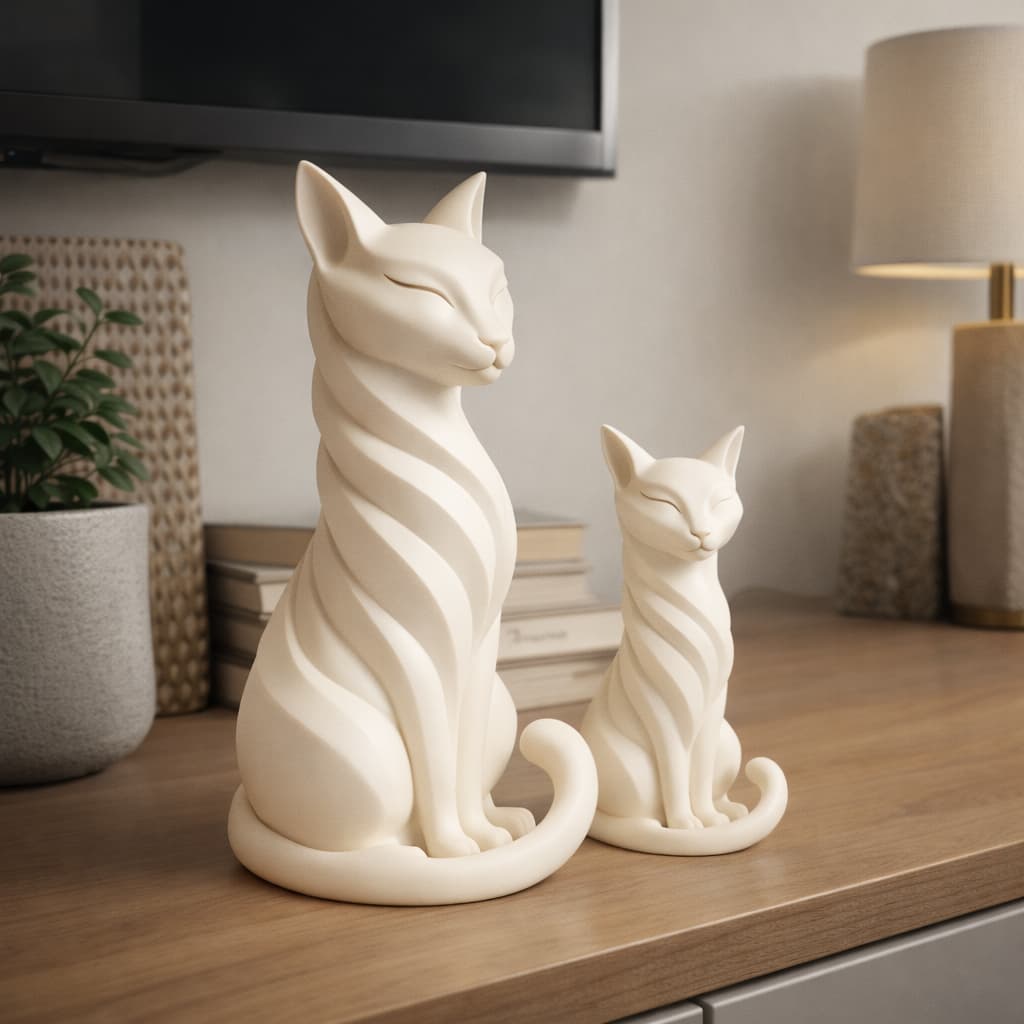 Gato Decorativo Minimalista Escultura Moderna Decoração Sala Quarto Estátua Elegante Presente