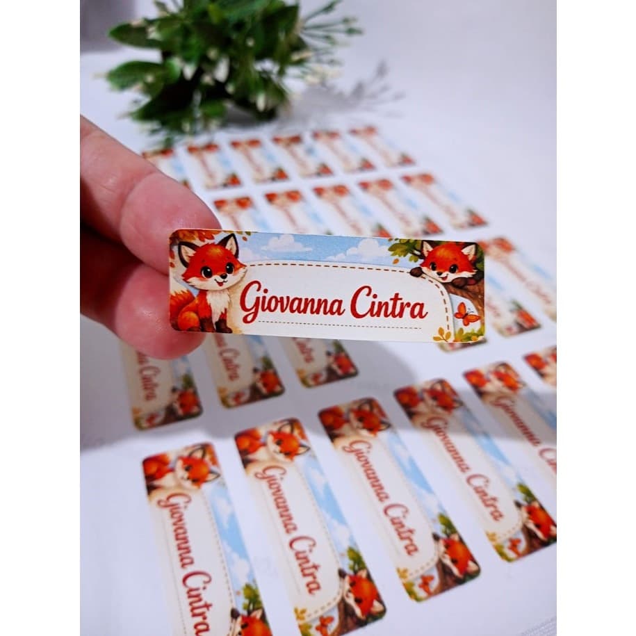 Etiqueta escolar tema raposa - Etiquetas personalizadas material escolar