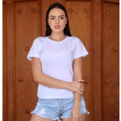 Camiseta Baby Look Feminina Lisa 100% Algodão Sublimação