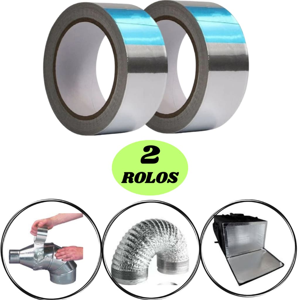 2 FITA ALUMINIZADA 60 METROS, IDEAL PARA BAG DE ISOPOR, ALTA ADERENCIA, ISOLAMENTO TERMICO