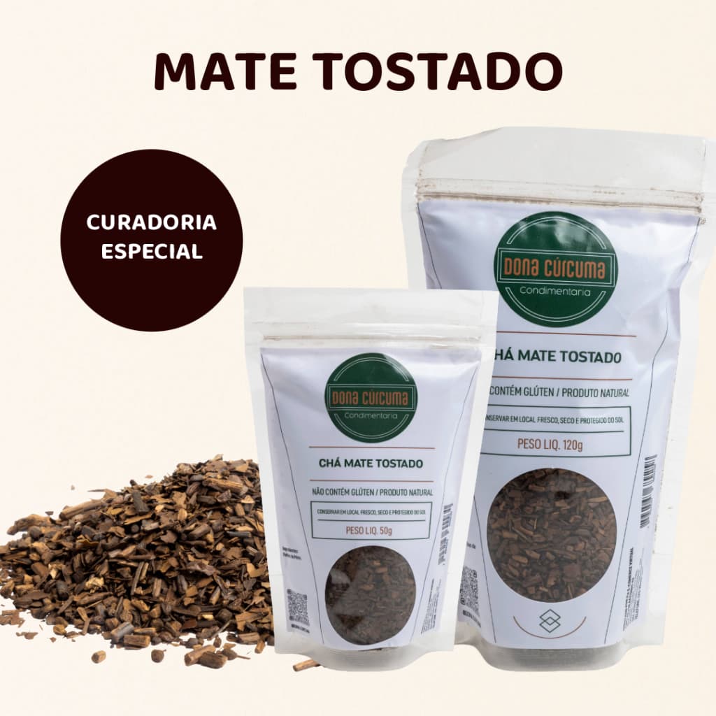 Mate Tostado para Chá e Infusão | 100% Natural | Dona Cúrcuma