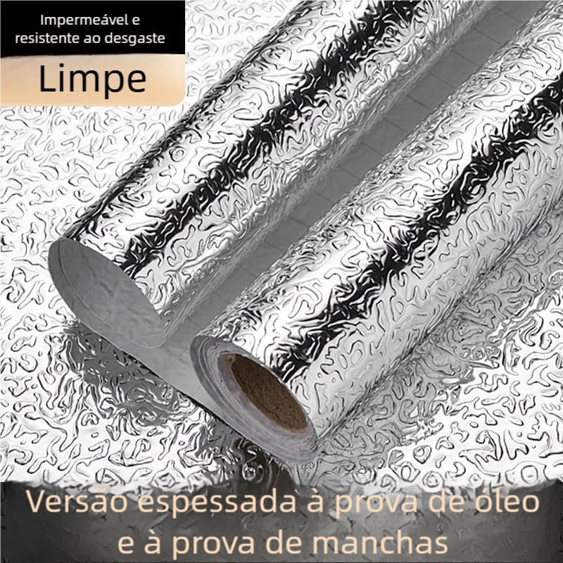Adesivo ALUMINIO de cozinha Resistente a Agua/Óleo/Fogo MEDIDAS