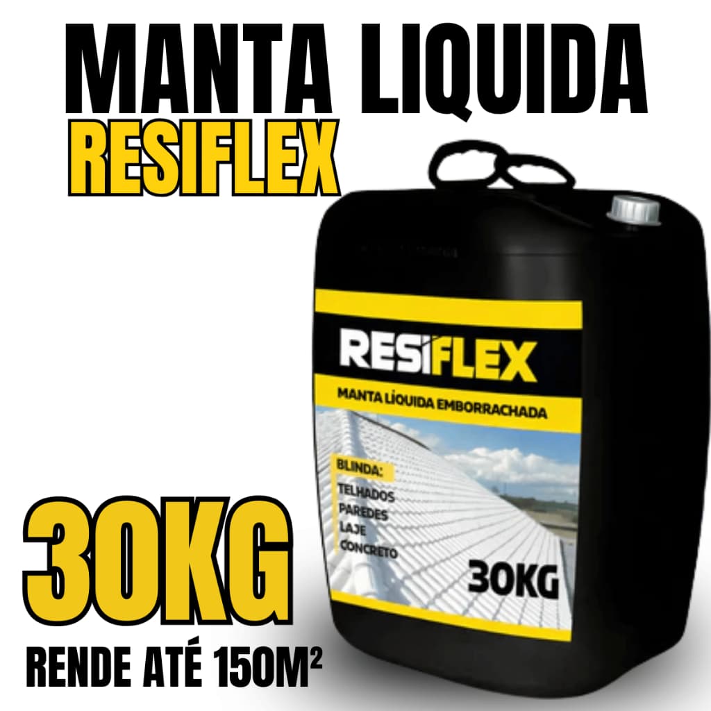 Manta Líquida Emborrachada Resiflex 30kg Impermeabilizante Para Lajes Telhados Calhas Paredes