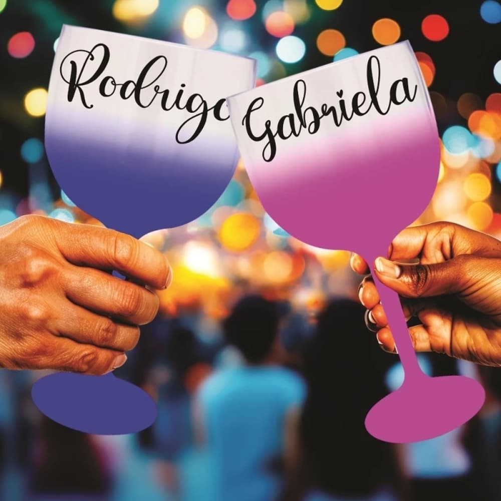 Nome Adesivo Personalizado Kit 10 para Canecas de Chopp e Taças de Gin Festa Brindes Decoucria