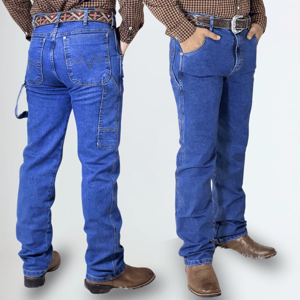 Calça Country Masculino Carpinteiro Jeans Rodeio Confortável Muladeiro