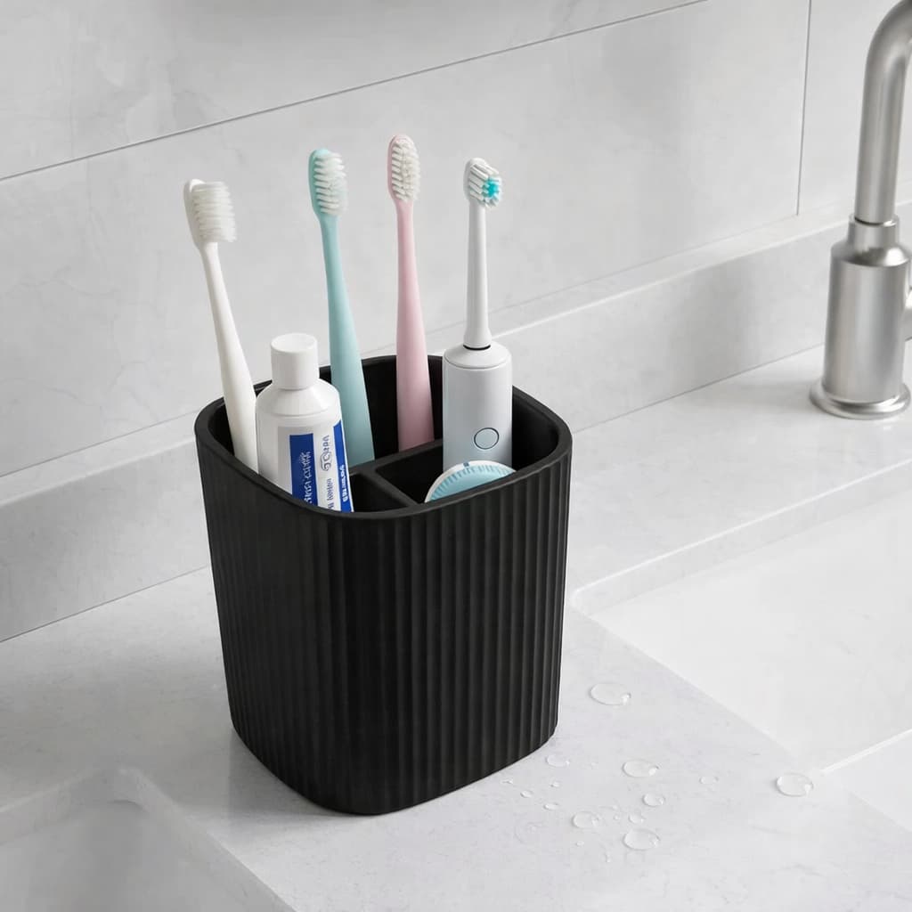 Organizador Porta Escova de Dente Suporte Escovas Banheiro Moderno Envio Rapido