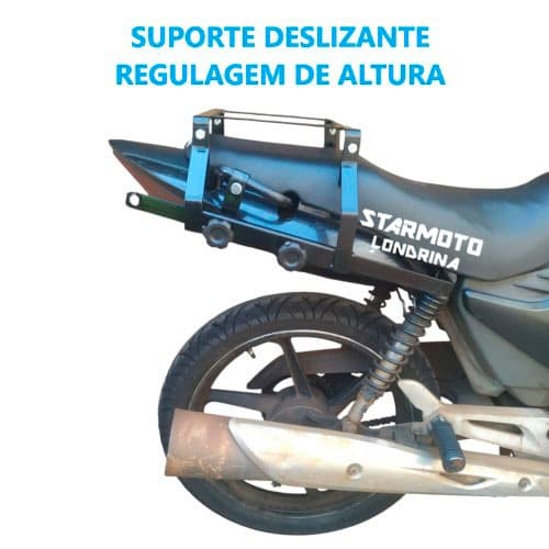 Suporte de Baú Cg TITAN e FAN 2009 até 2013 - Pode Levar Garupa - Bagageiro Deslizante de Correr Caixa de Moto 125 e 150
