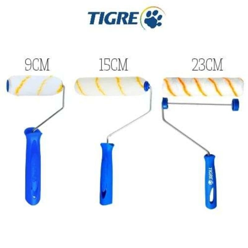 Rolo de Lã Anti Respingo Tigre 9cm, 15cm e 23cm - Tinta Látex e Acrílica para Paredes e Tetos